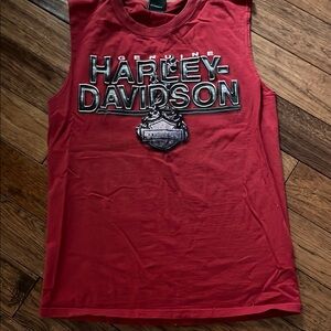 Harley-Davidson Red Sleeveless Shirt